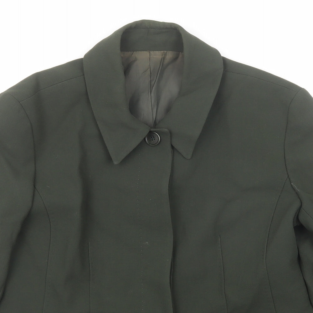 Hobbs Womens Green Jacket Blazer Size 12 Button