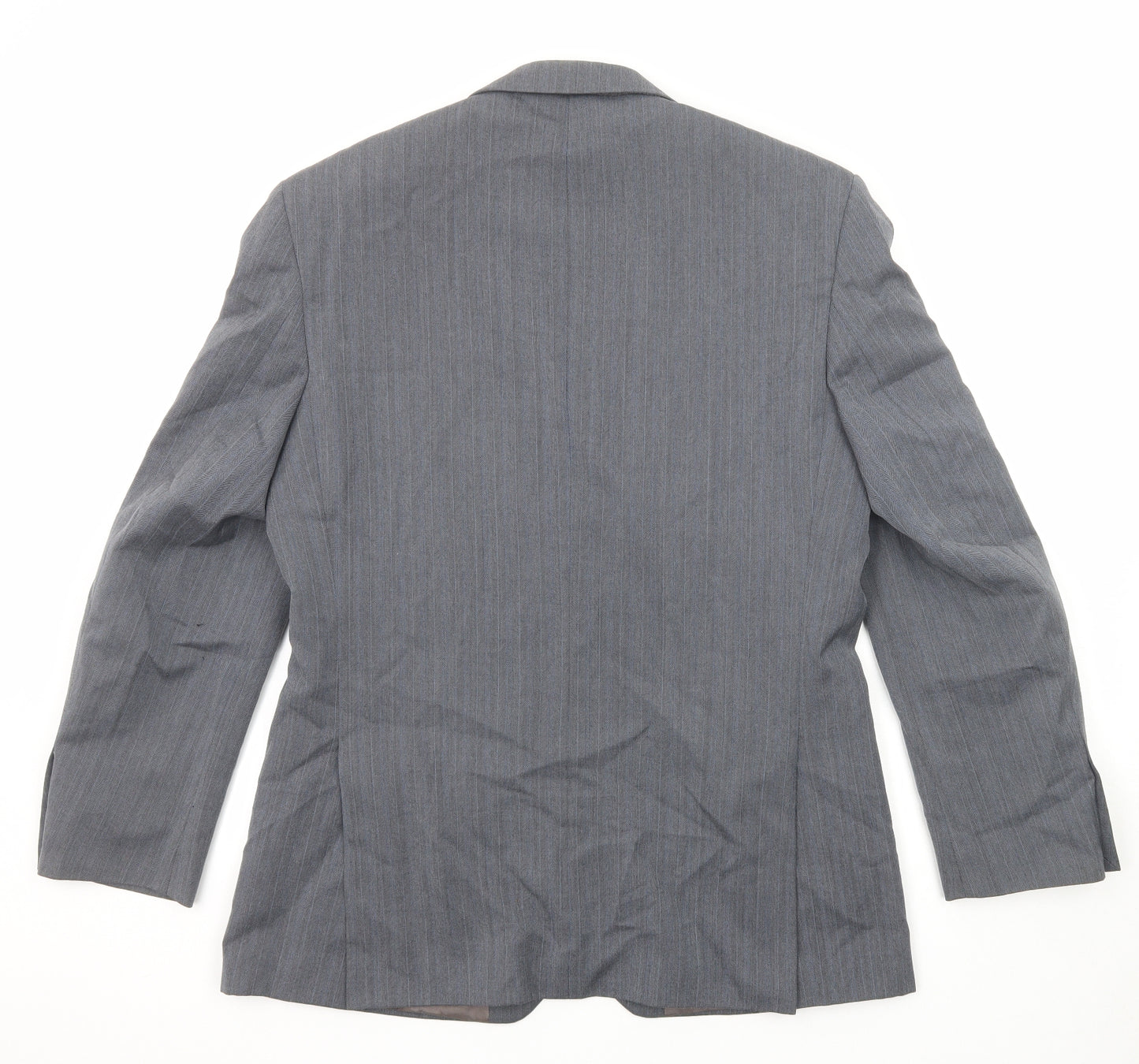 Chatsworth Mens Grey Striped Wool Jacket Suit Jacket Size 40 Regular