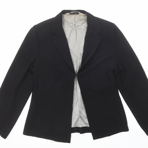 NL Collection Womens Black Jacket Blazer Size 12 Hook & Eye