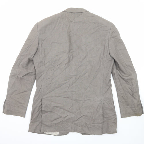 Marks and Spencer Mens Grey Linen Jacket Blazer Size 38 Regular
