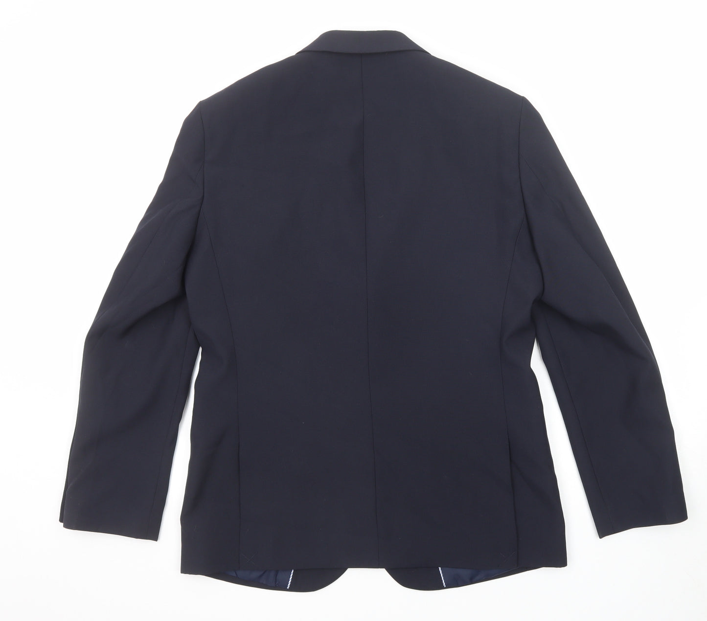 Fellini Mens Blue Polyester Jacket Suit Jacket Size 40 Regular
