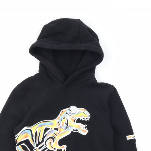 NEXT Boys Black Cotton Pullover Hoodie Size 10 Years Pullover - Dinosaur