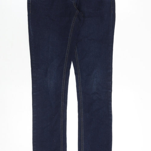 Dorothy Perkins Womens Blue Cotton Straight Jeans Size 6 Regular Zip