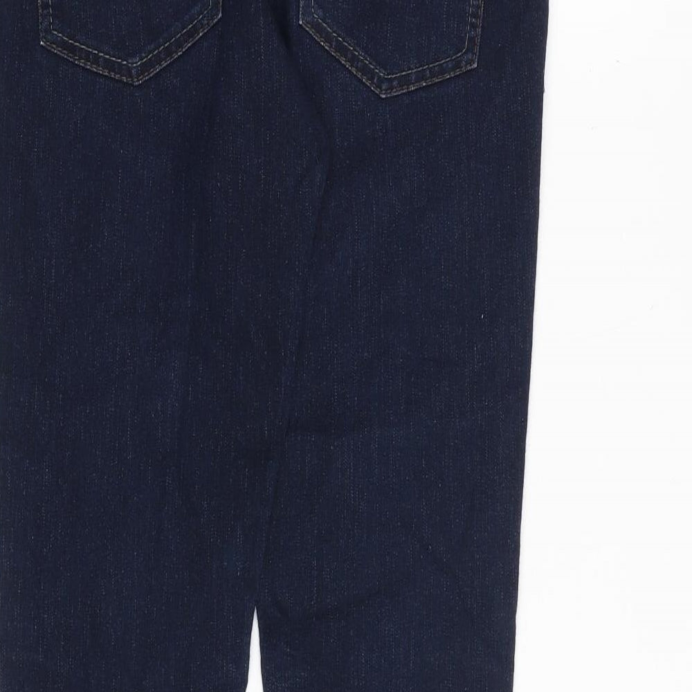 Dorothy Perkins Womens Blue Cotton Straight Jeans Size 6 Regular Zip