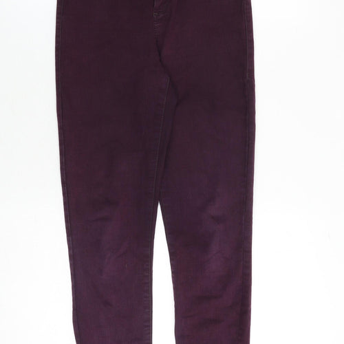 Topshop Womens Purple Cotton Skinny Jeans Size 26 in Regular Zip