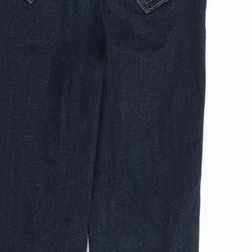 Per Una Womens Blue Cotton Bootcut Jeans Size 28 in Regular Zip