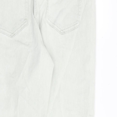 NEXT Womens Green Cotton Straight Jeans Size 16 Regular Zip