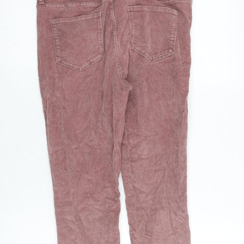 Fat Face Womens Pink Cotton Trousers Size 10 Regular Zip