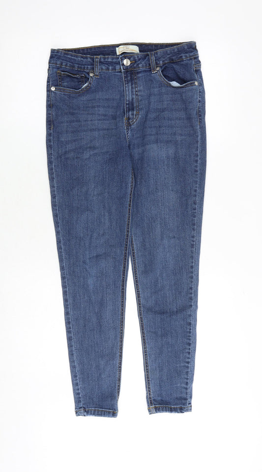 Dont think twice Womens Blue Cotton Skinny Jeans Size 12 Slim Zip