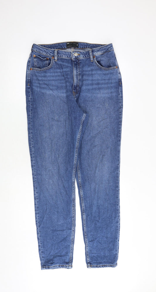 ASOS Womens Blue Cotton Tapered Jeans Size 32 in L32 in Regular Zip