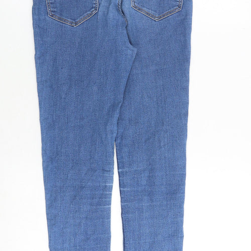 H&M Womens Blue Cotton Skinny Jeans Size 10 Slim Zip