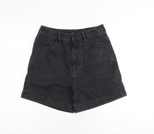 Able Jeans Womens Black Cotton Mom Shorts Size 26 in Regular Zip