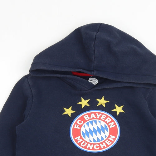 FC Bayern Boys Blue Cotton Pullover Hoodie Size 10-11 Years Pullover