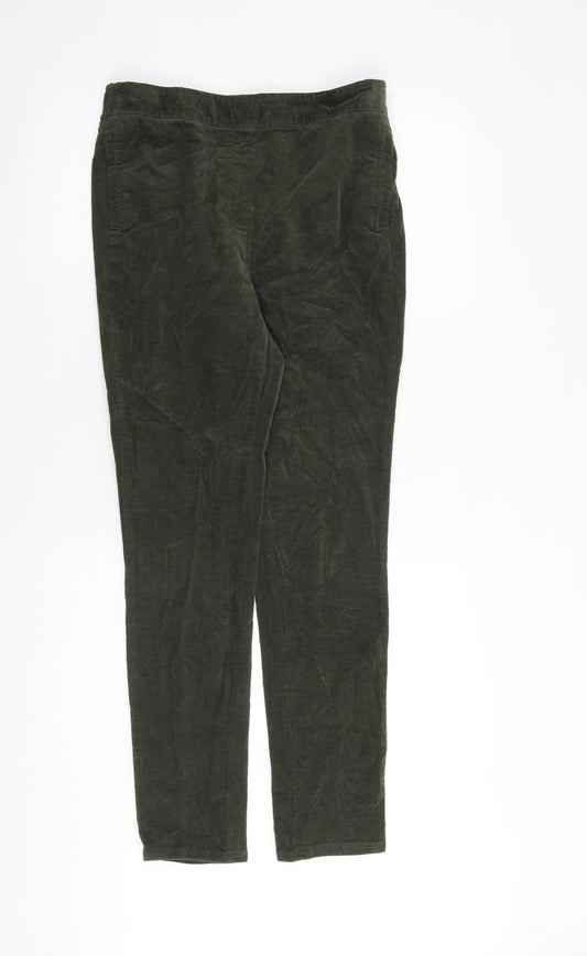 Marks and Spencer Womens Green Cotton Trousers Size 10 Regular