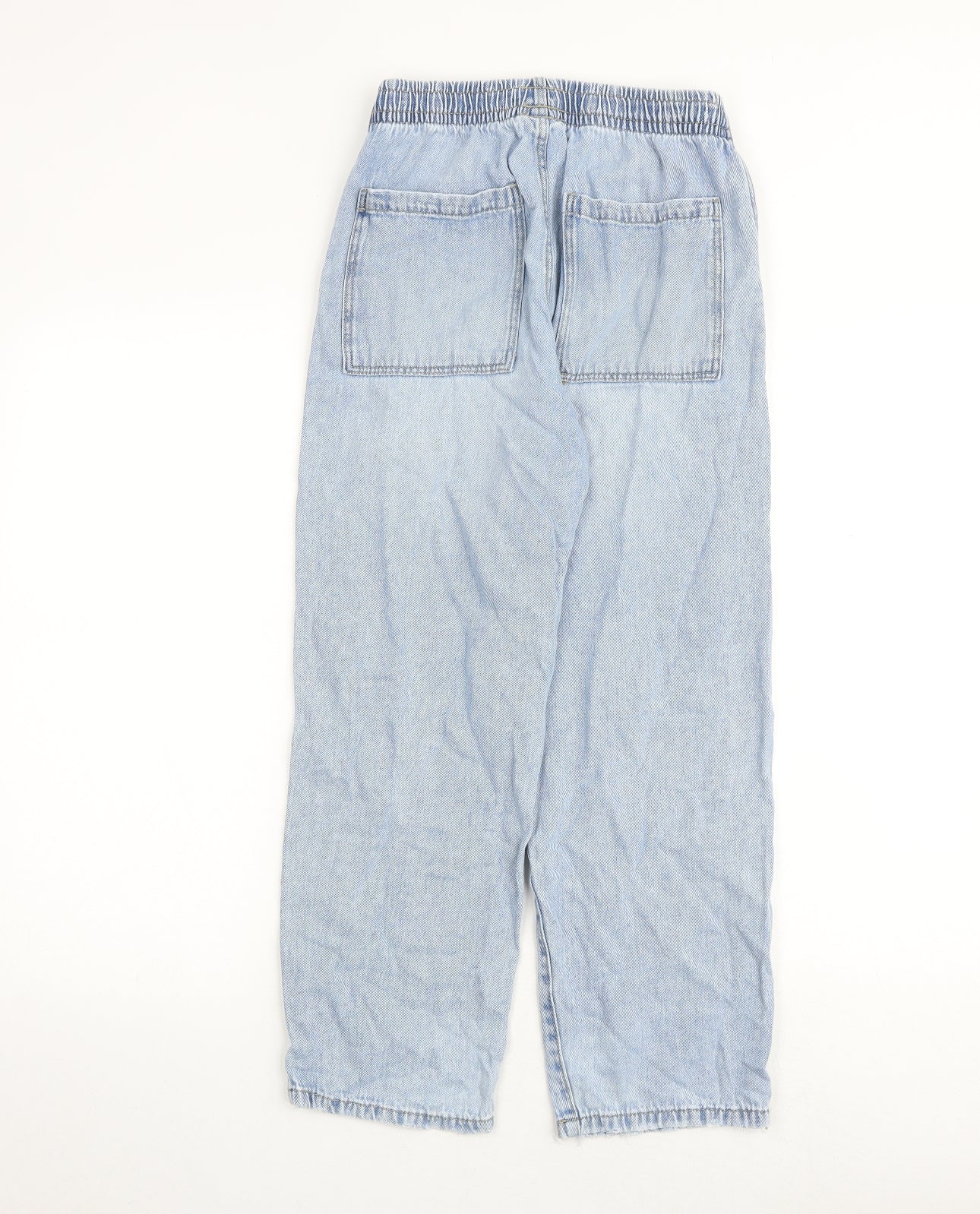 Zara Girls Blue Cotton Straight Jeans Size 13-14 Years Regular Zip