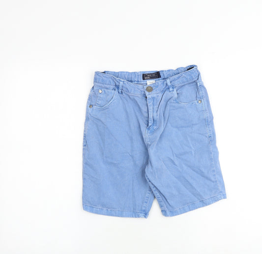 NEXT Boys Blue Cotton Chino Shorts Size 12 Years Regular Zip