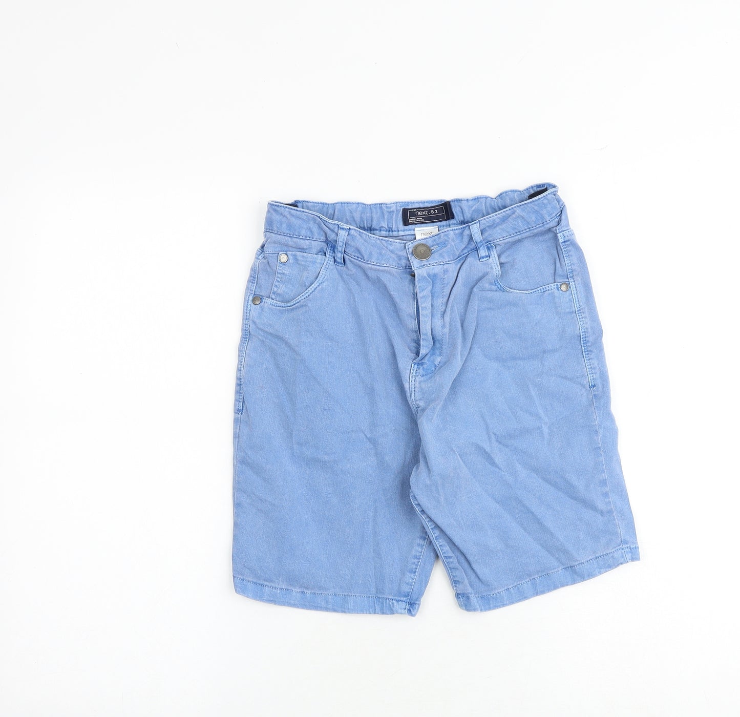 NEXT Boys Blue Cotton Chino Shorts Size 12 Years Regular Zip