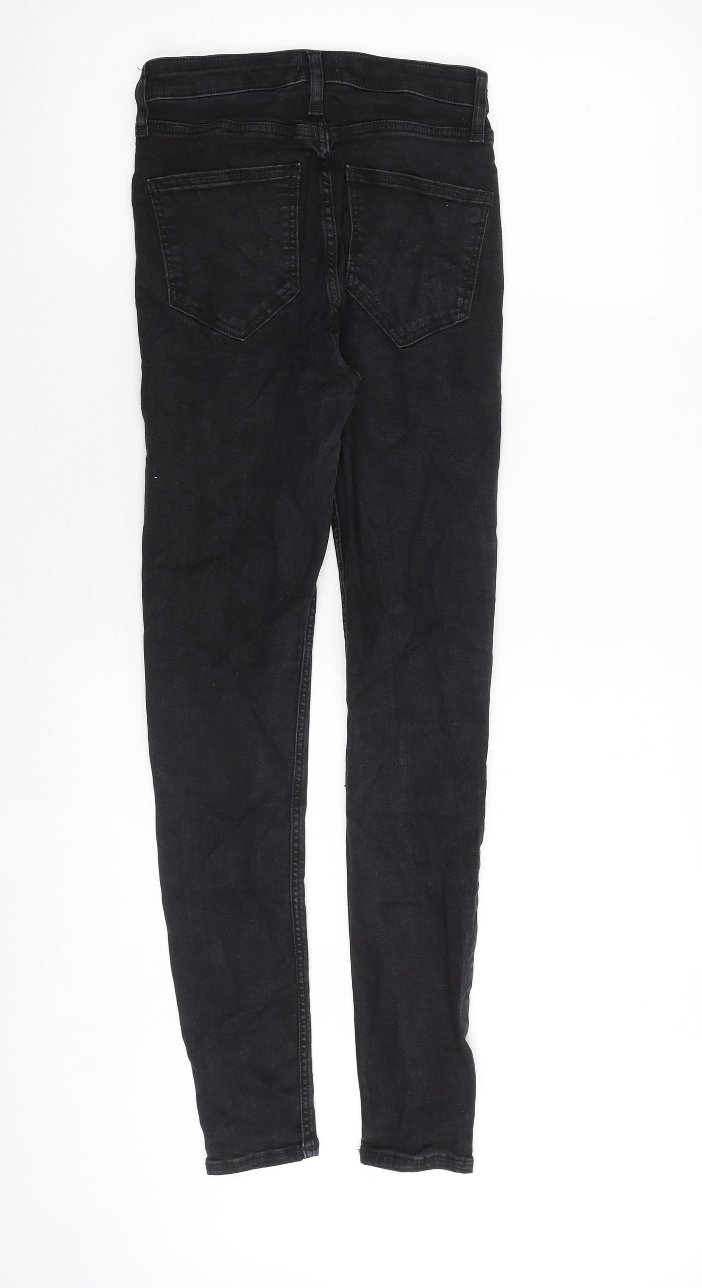 River Island Womens Black Cotton Skinny Jeans Size 8 Regular Zip