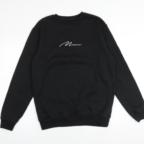 Boohoo Mens Black Cotton Pullover Sweatshirt Size M - Man