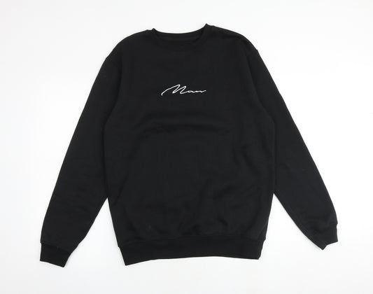 Boohoo Mens Black Cotton Pullover Sweatshirt Size M - Man