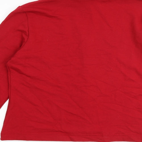WEEKENDERS Womens Red Cotton Full Zip Sweatshirt Size M Zip