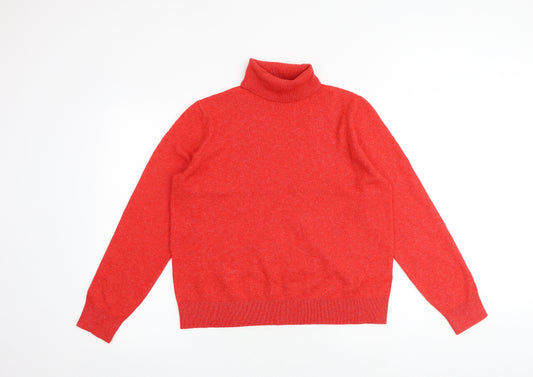 Marks and Spencer Womens Red Roll Neck Polyester Pullover Jumper Size M