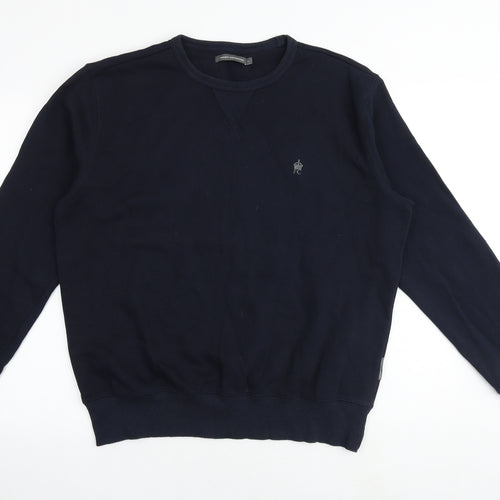 French Connection Mens Blue Cotton Pullover Sweatshirt Size L