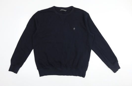 French Connection Mens Blue Cotton Pullover Sweatshirt Size L