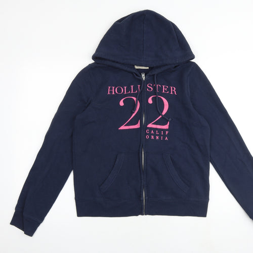Hollister Womens Blue Cotton Full Zip Hoodie Size L Zip - 22 California