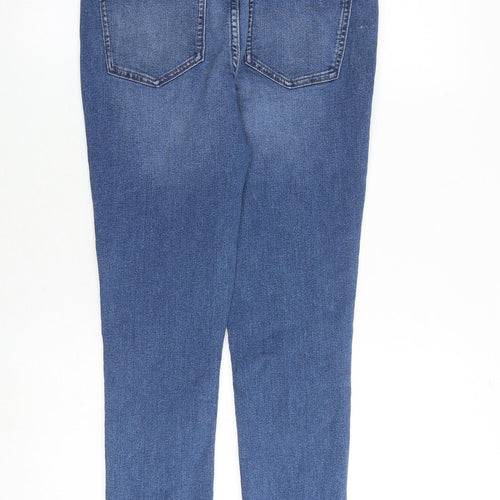 Marks and Spencer Womens Blue Cotton Skinny Jeans Size 10 Slim Zip