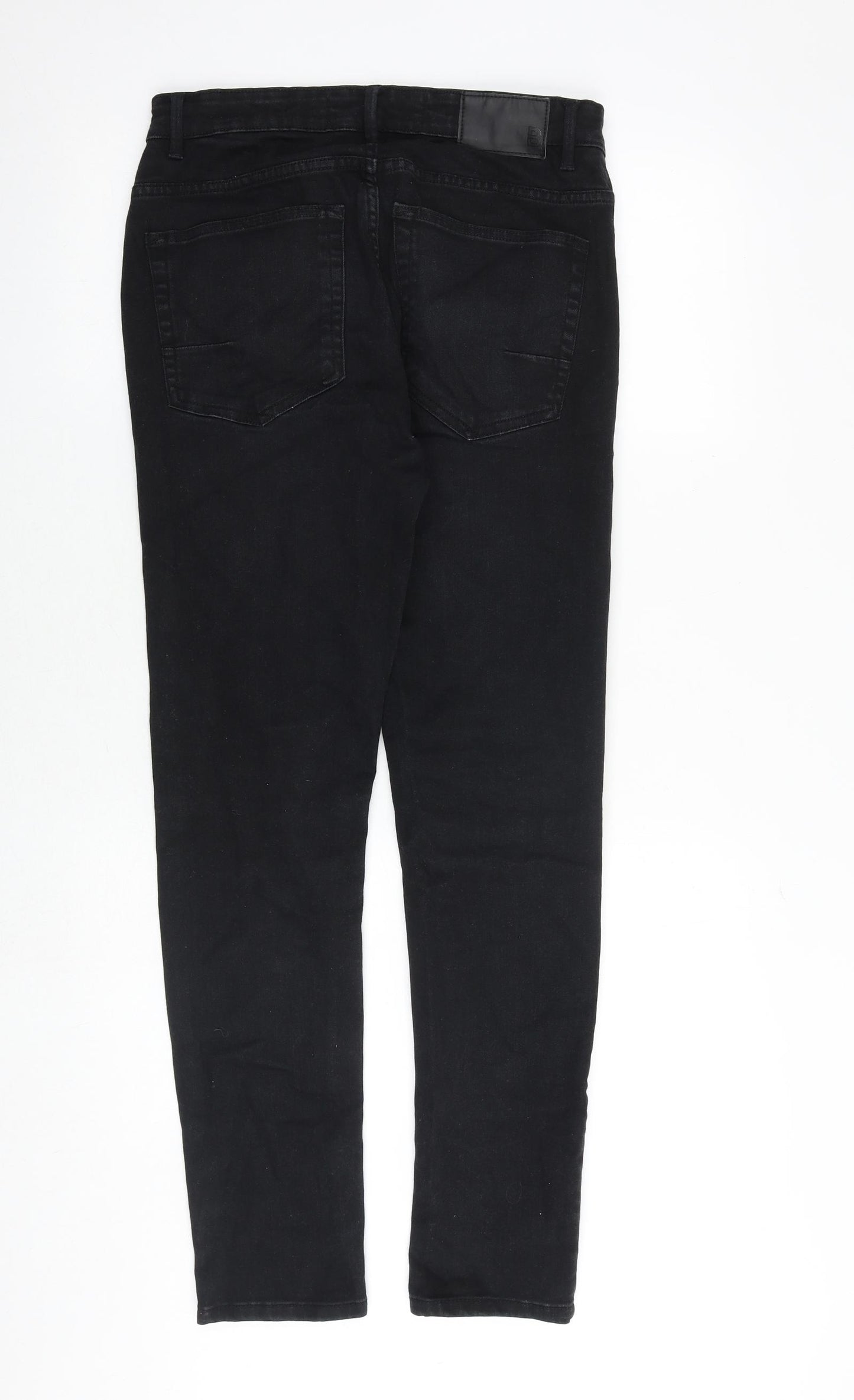 Burton Mens Black Cotton Skinny Jeans Size 30 in Slim Zip