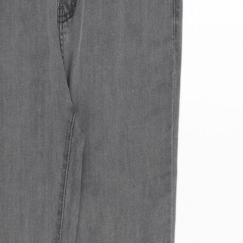 Laulia Womens Grey Cotton Skinny Jeans Size 14 Regular Zip