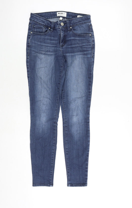 William Rast Womens Blue Cotton Skinny Jeans Size 24 in Regular Zip