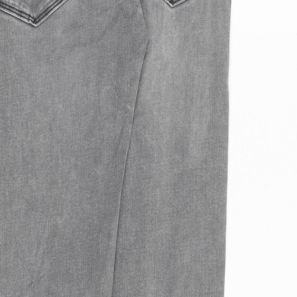 Replay Mens Grey Cotton Skinny Jeans Size 28 in Slim Zip