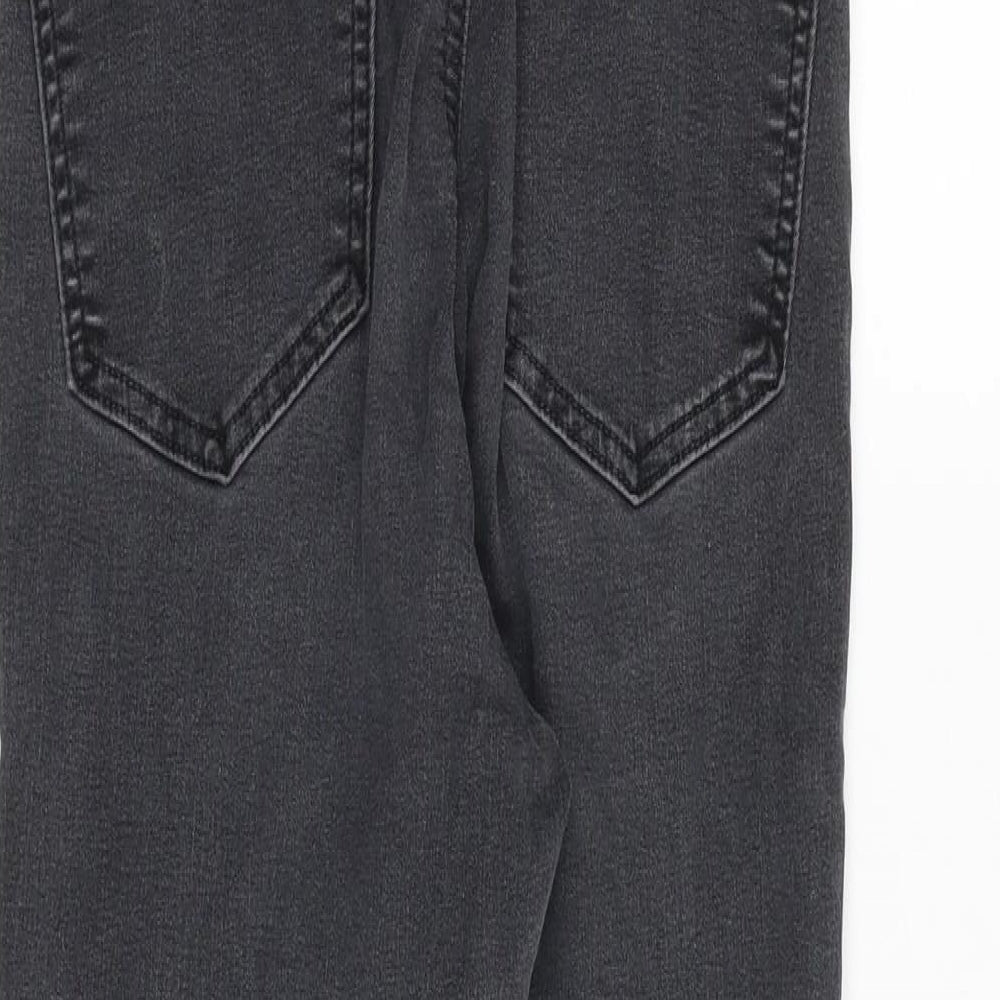 Topshop Womens Grey Cotton Skinny Jeans Size 28 in Regular Zip