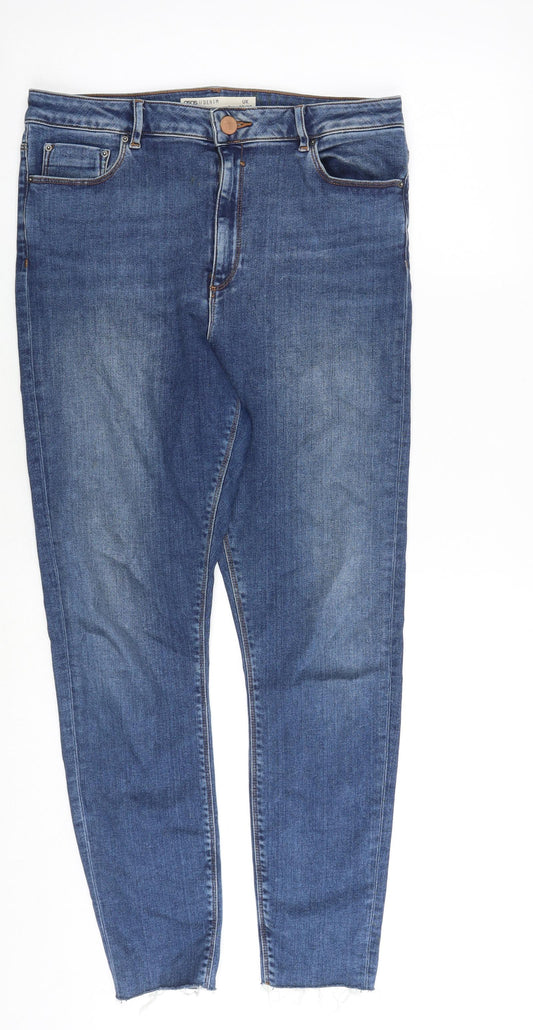 ASOS Womens Blue Cotton Skinny Jeans Size 32 in L32 in Slim Zip