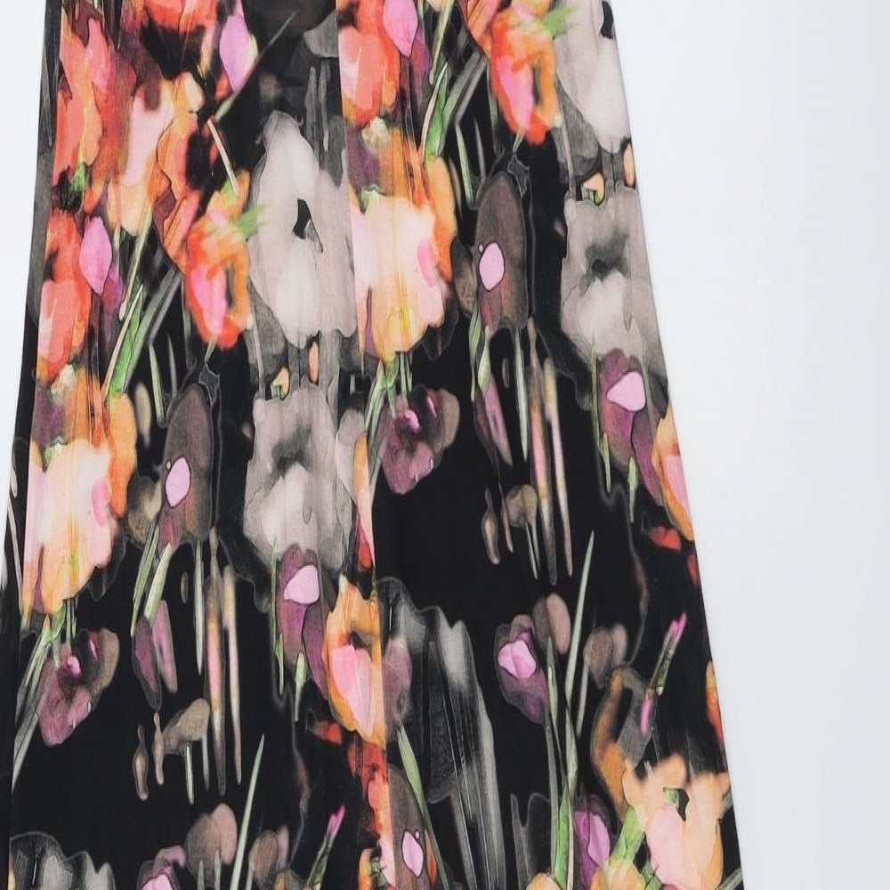 Monsoon Womens Multicoloured Floral Viscose Maxi Size 10 V-Neck Button