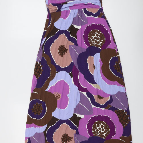 Boden Womens Purple Floral Viscose Maxi Size 10 V-Neck Pullover