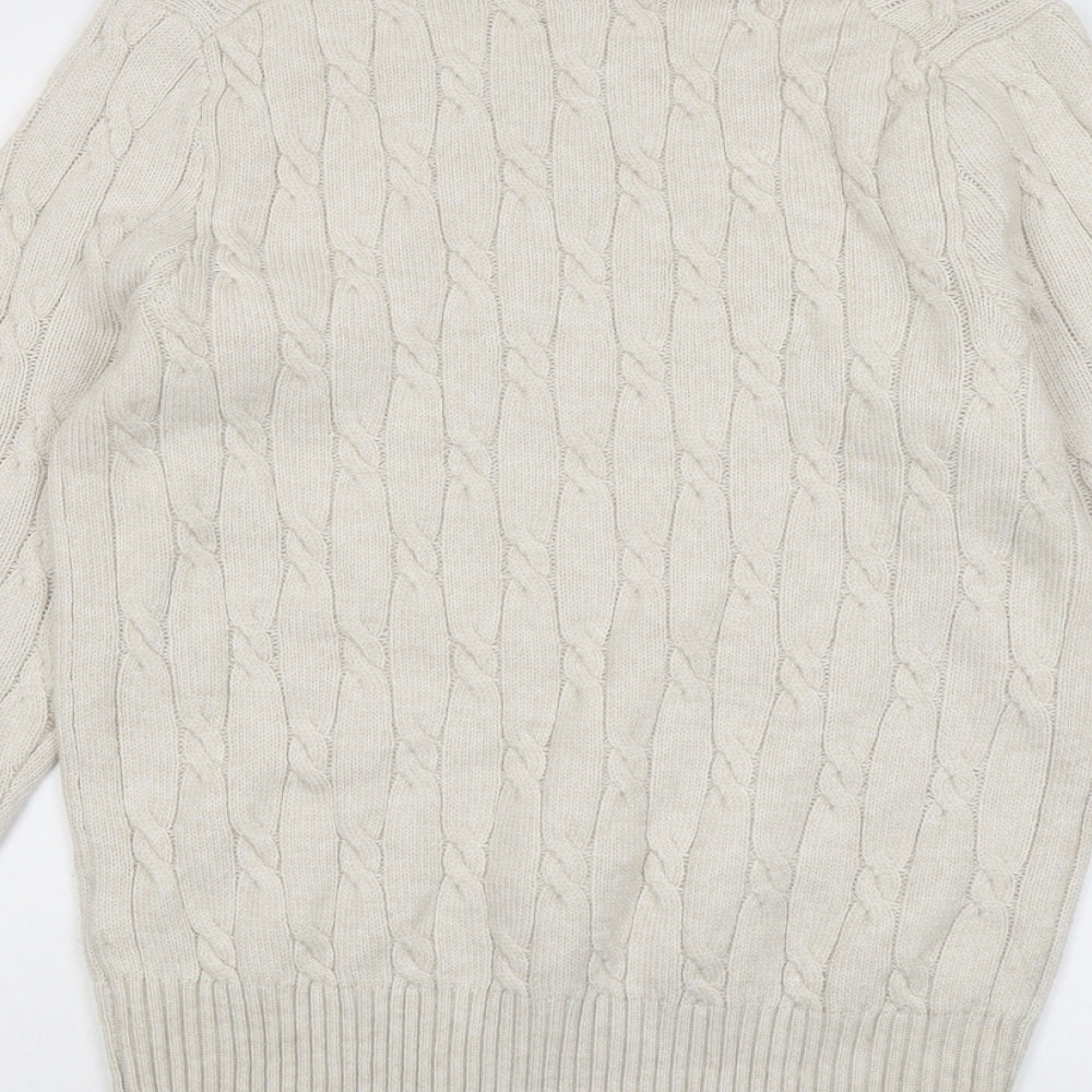 Marks and Spencer Mens Beige Roll Neck Polyester Pullover Jumper Size S Long Sleeve