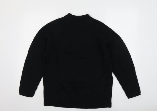 Marks and Spencer Womens Black Mock Neck Acrylic Pullover Jumper Size S