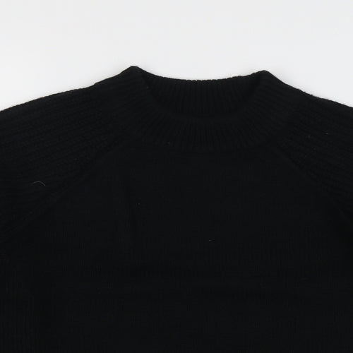 Marks and Spencer Womens Black Mock Neck Acrylic Pullover Jumper Size S