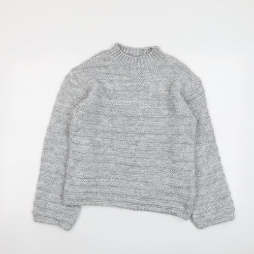 Marks and Spencer Womens Grey Round Neck Acrylic Pullover Jumper Size S
