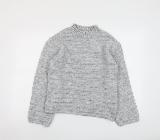 Marks and Spencer Womens Grey Round Neck Acrylic Pullover Jumper Size S