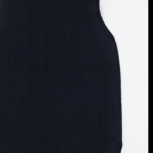 Marks and Spencer Womens Blue Roll Neck Polyester Vest Jumper Size M