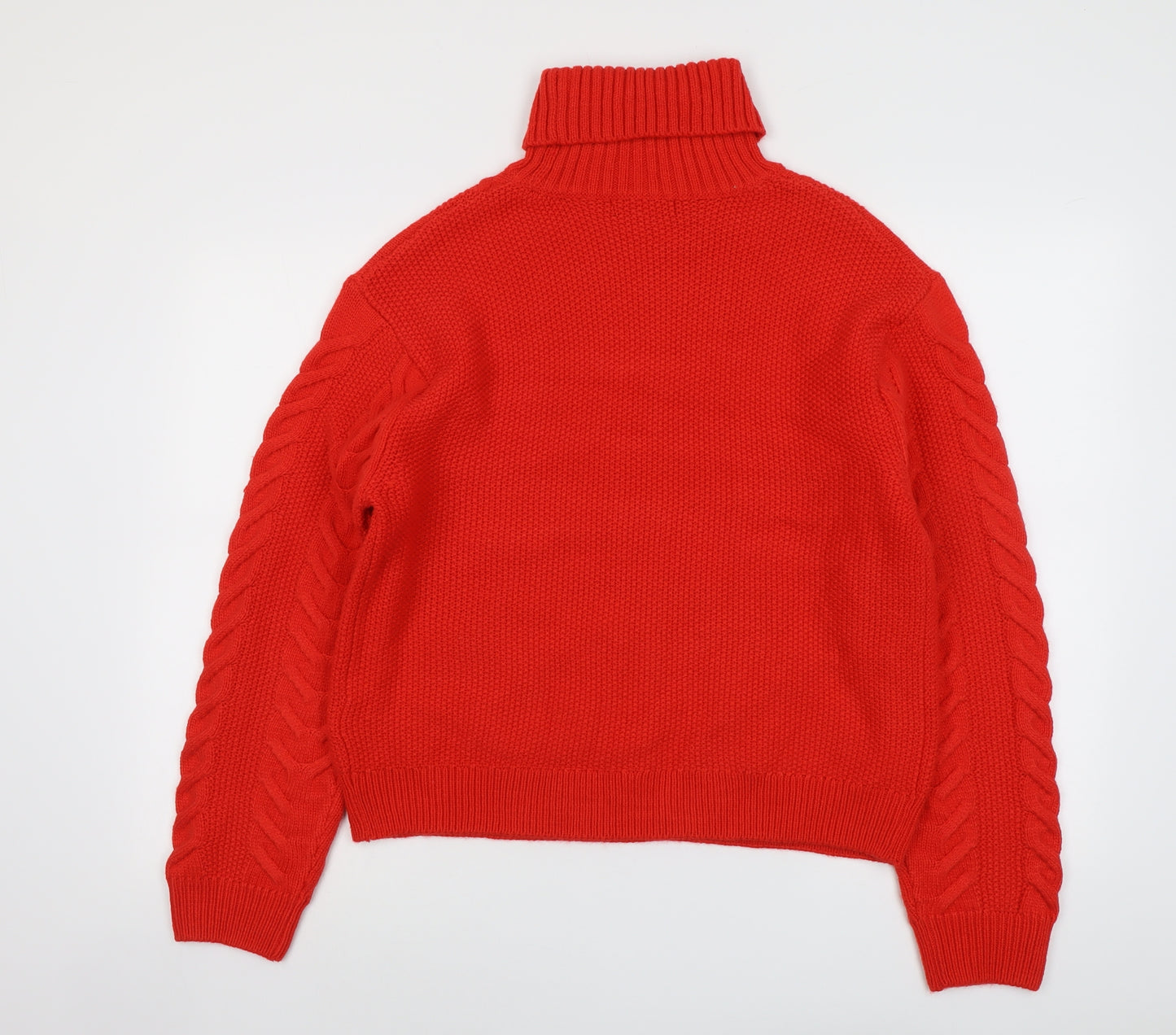 Marks and Spencer Womens Red Roll Neck Acrylic Pullover Jumper Size M