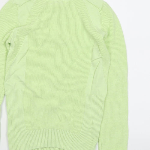 Per Una Womens Green Round Neck Acrylic Pullover Jumper Size 8