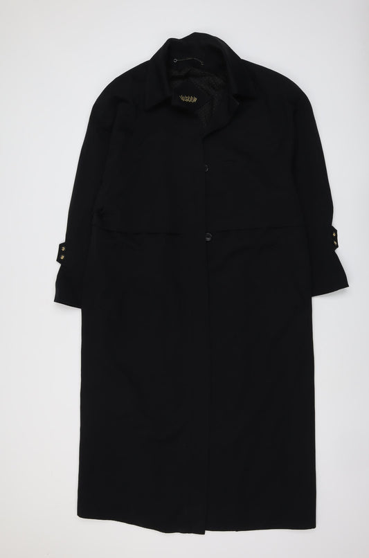 Basler Womens Black Overcoat Coat Size 10 Button
