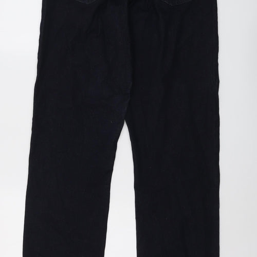 Long Tall Sally Womens Blue Cotton Straight Jeans Size 14 L35 in Regular Button