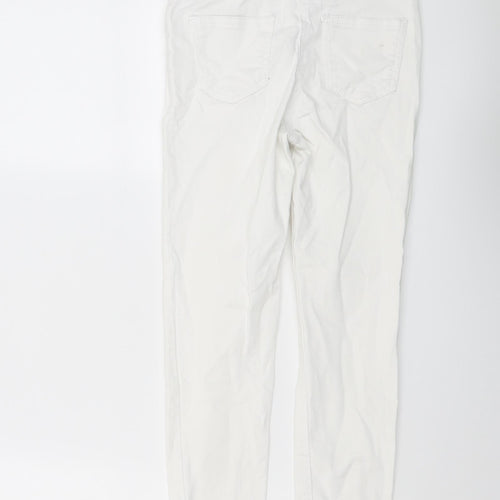 NEXT Girls White Cotton Skinny Jeans Size 10 Years Regular Button