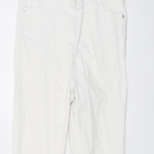 NEXT Girls White Cotton Skinny Jeans Size 10 Years Regular Button